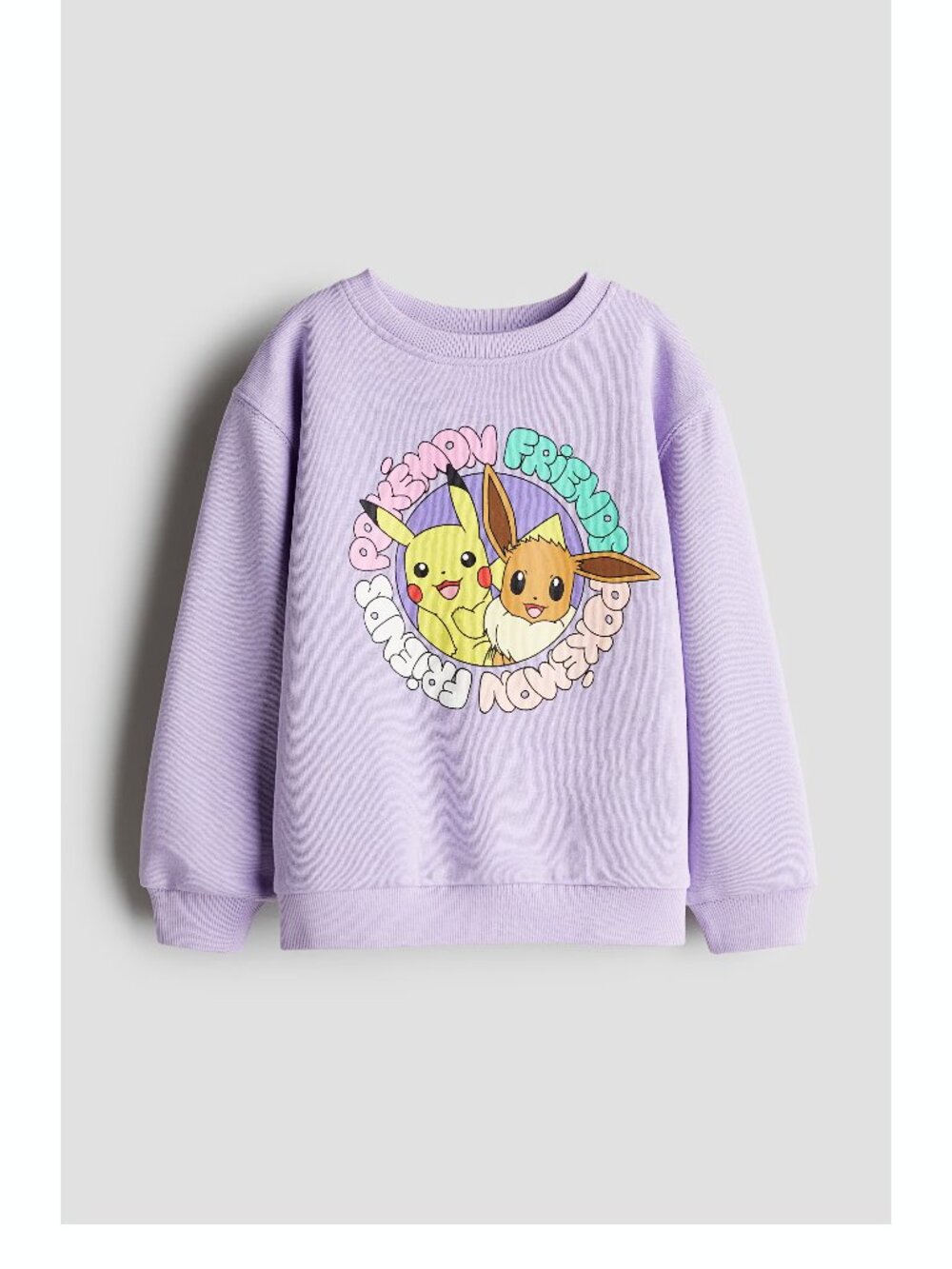 H&M Girls Pokemon Friends Evie and Pickachu Purple Sweatshirt Top